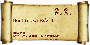 Herlicska Kál névjegykártya